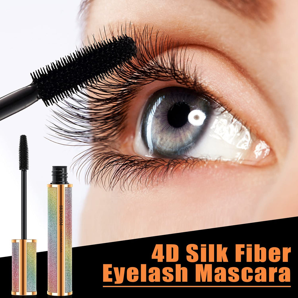 SKINOSM lifestyle shot of woman applying mascara for quick morning routine benefit