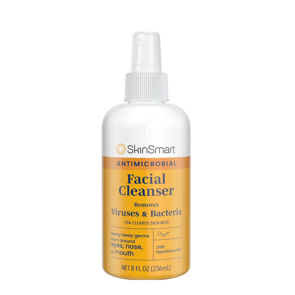 SkinSmart Antimicrobial front packaging showing 8 oz bottle and clear label benefit