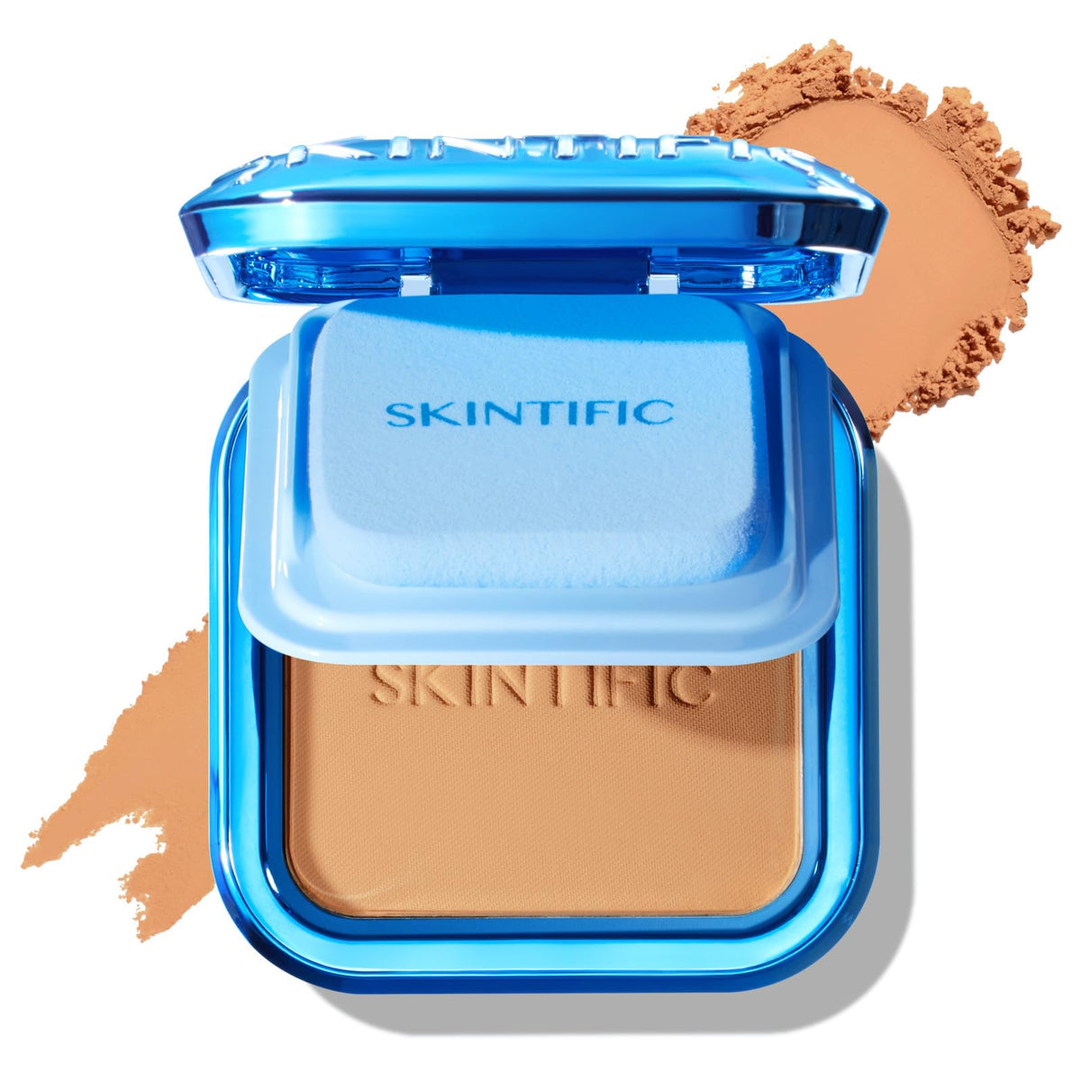 SKINTIFIC compact closed showing sleek case and easy portability benefit