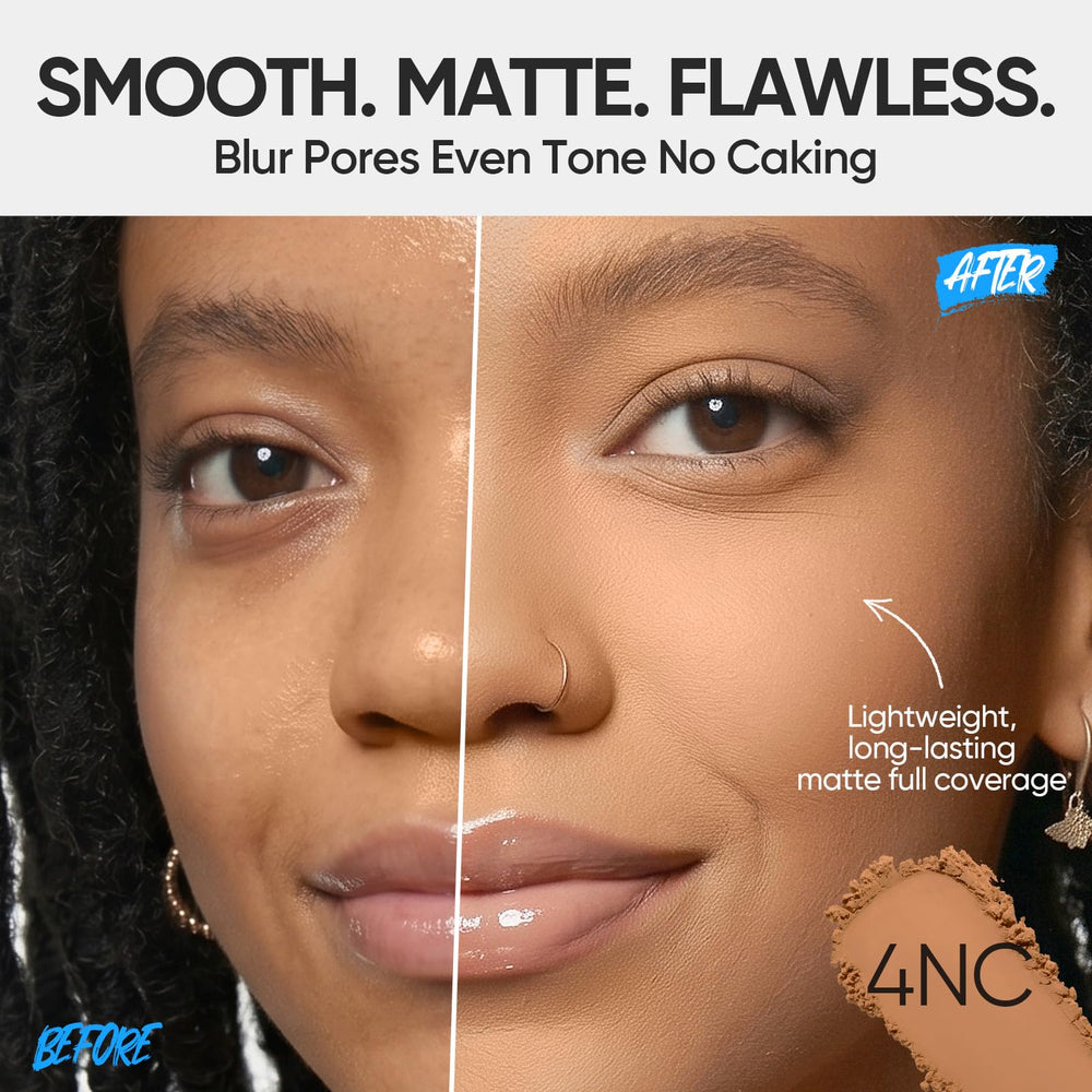 SKINTIFIC compact opened with mirror and puff for quick touchups and portability