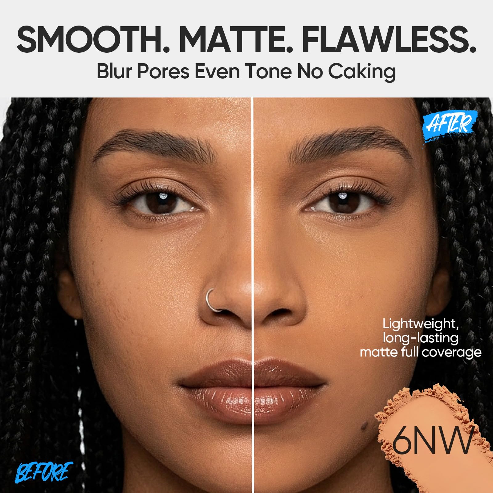 SKINTIFIC open compact with mirror and puff for quick touch-ups