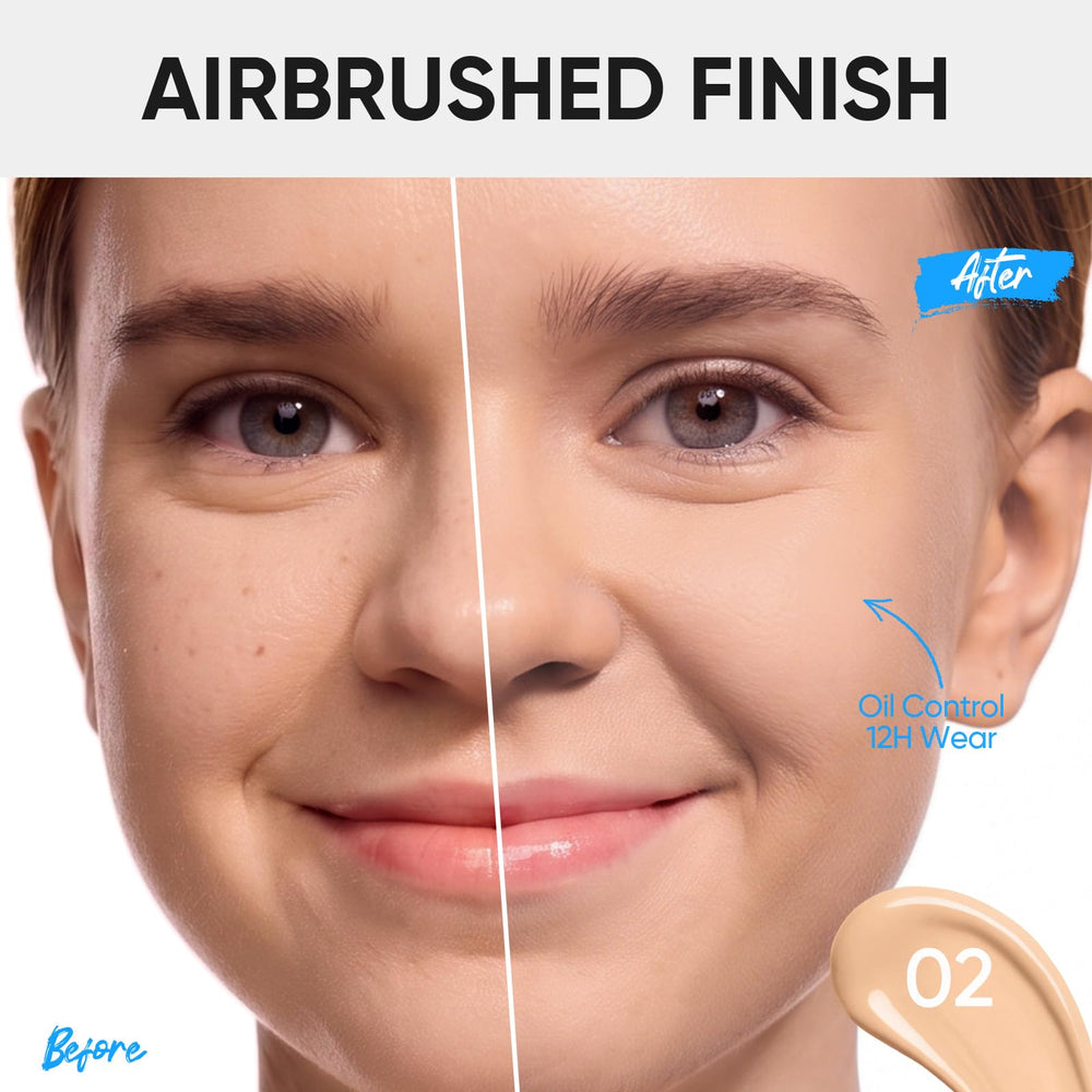 SKINTIFIC cushion compact opened with applicator puff demonstrating easy application