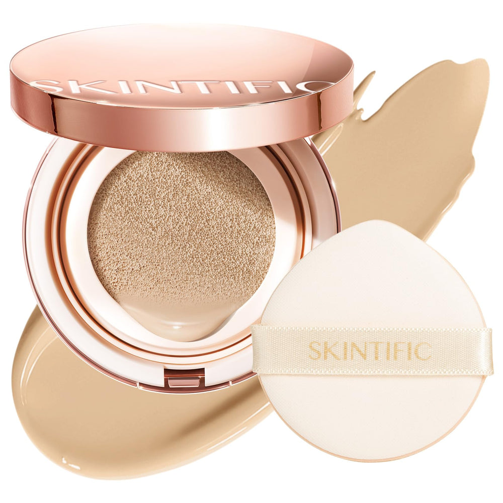 SKINTIFIC front packaging showing compact and branding, highlights convenience