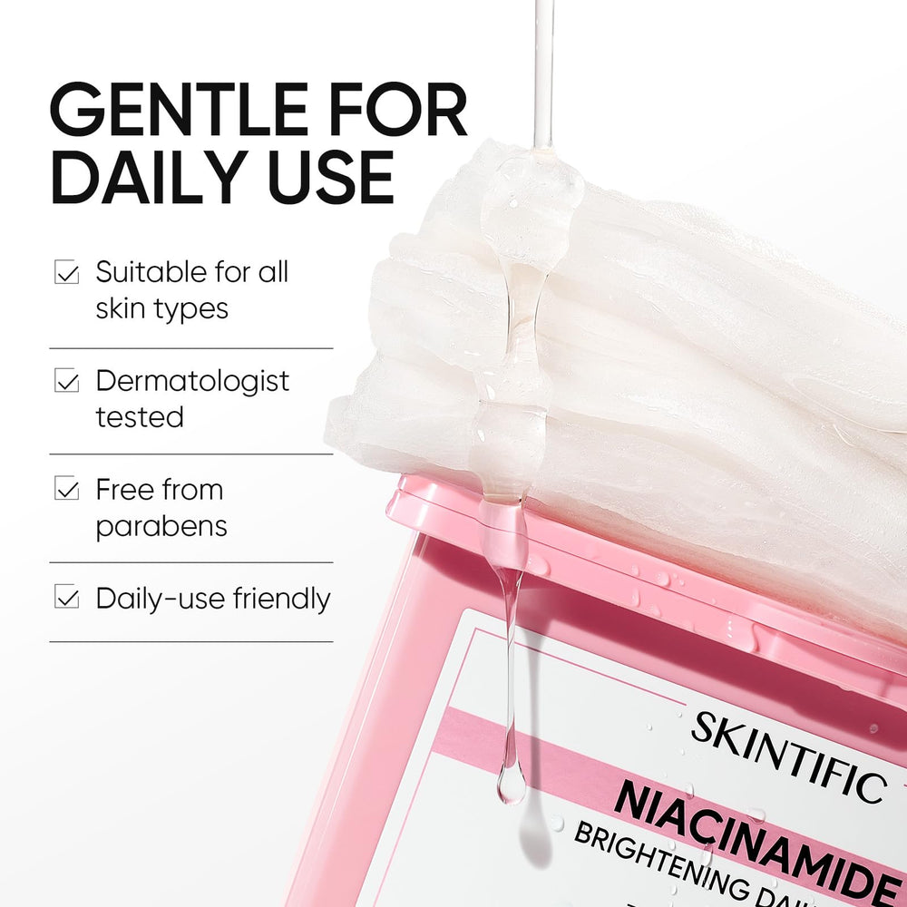 SKINTIFIC niacinamide and rice extract ingredients visual for brightening