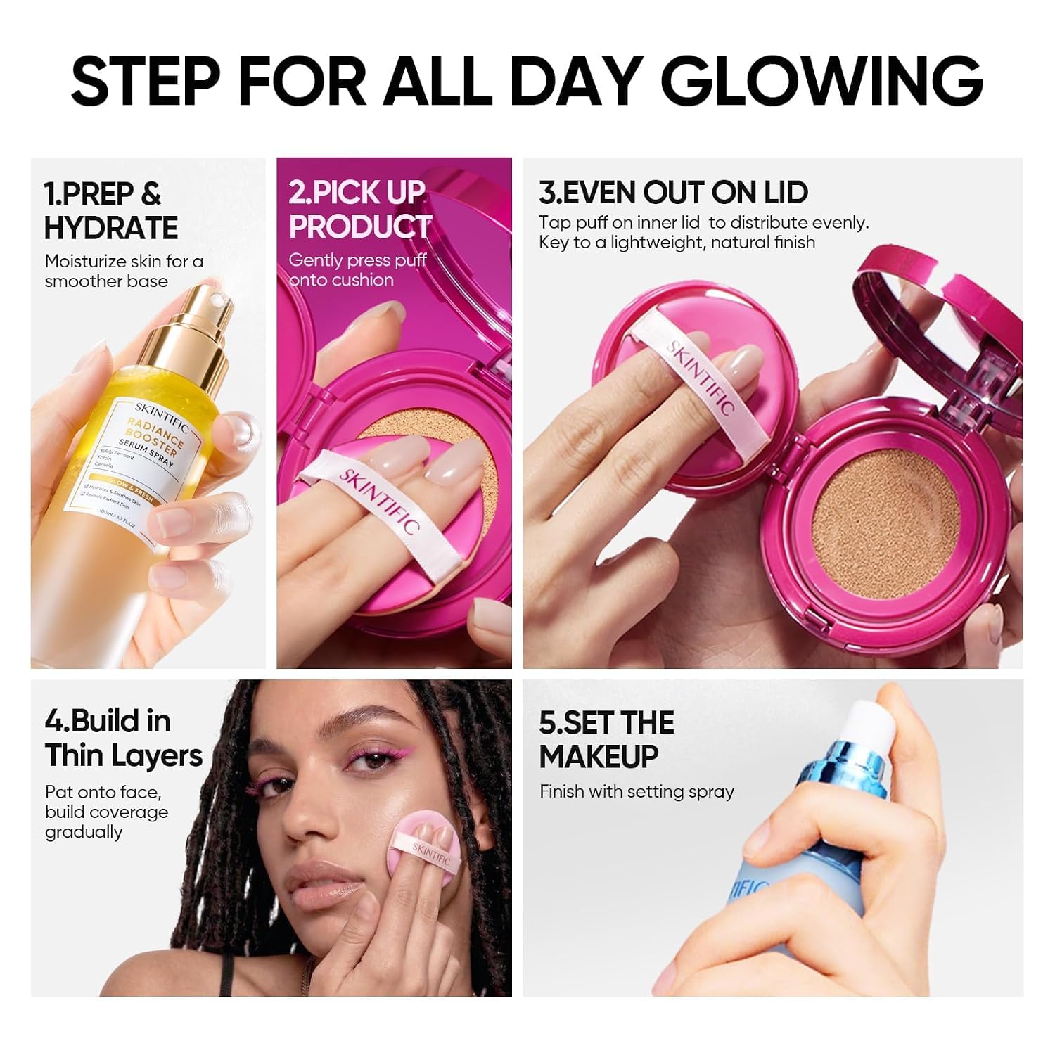 SKINTIFIC compact inside handbag illustrating everyday portability benefit