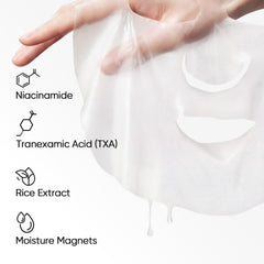 SKINTIFIC mask in use on face demonstrating quick ten-minute hydration