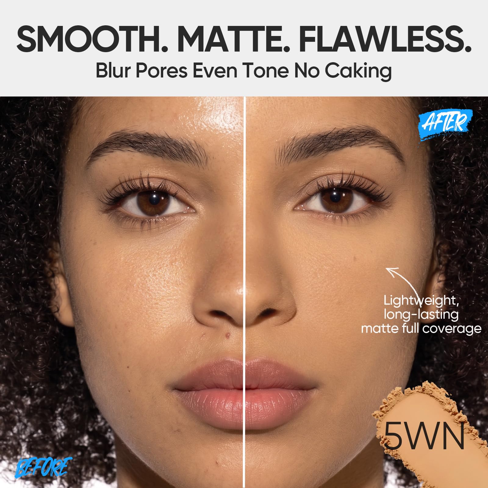 SKINTIFIC open compact with mirror and puff for quick touch-up convenience