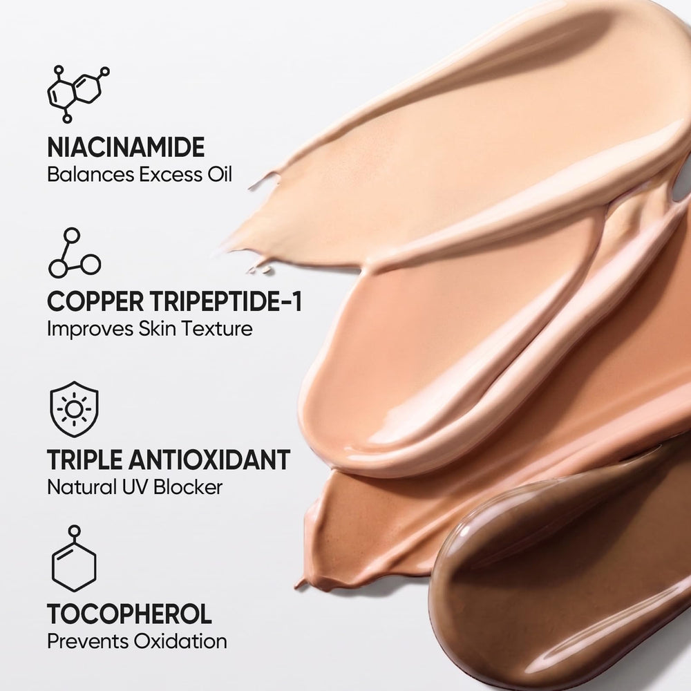 SKINTIFIC split-face before and after showing full coverage and shine control