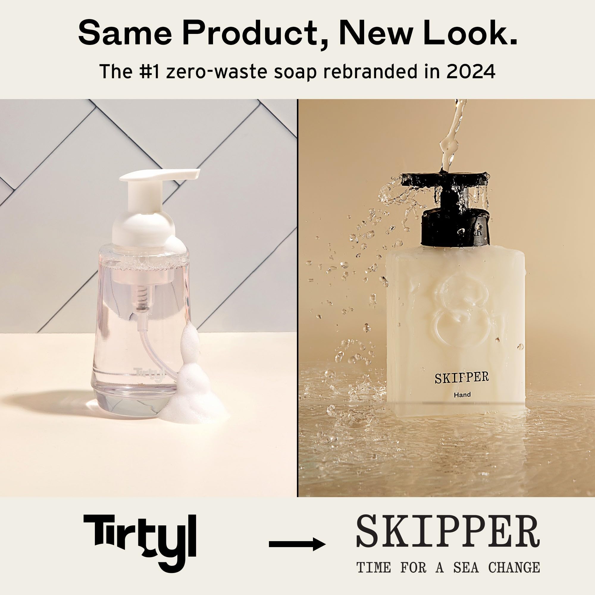 Skipper individually wrapped tablets showing compostable packaging benefit