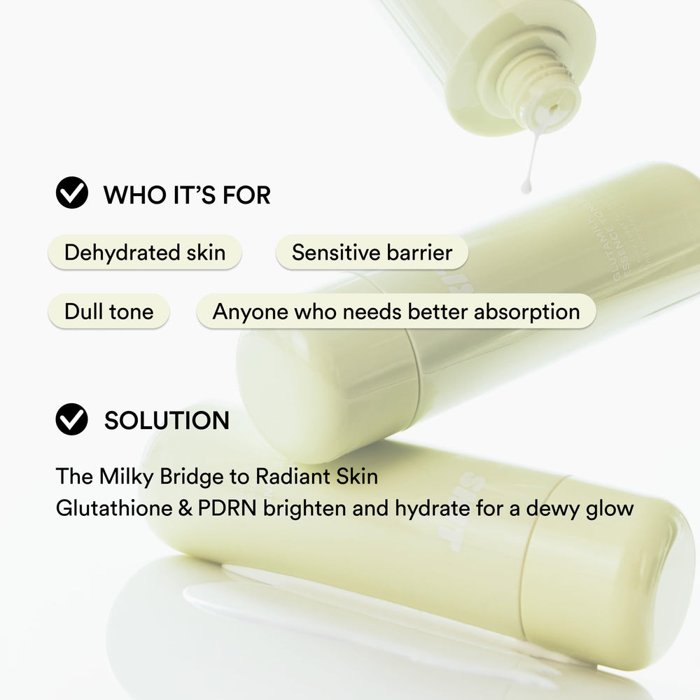 skit milky texture drop on hand illustrating quick absorption benefit