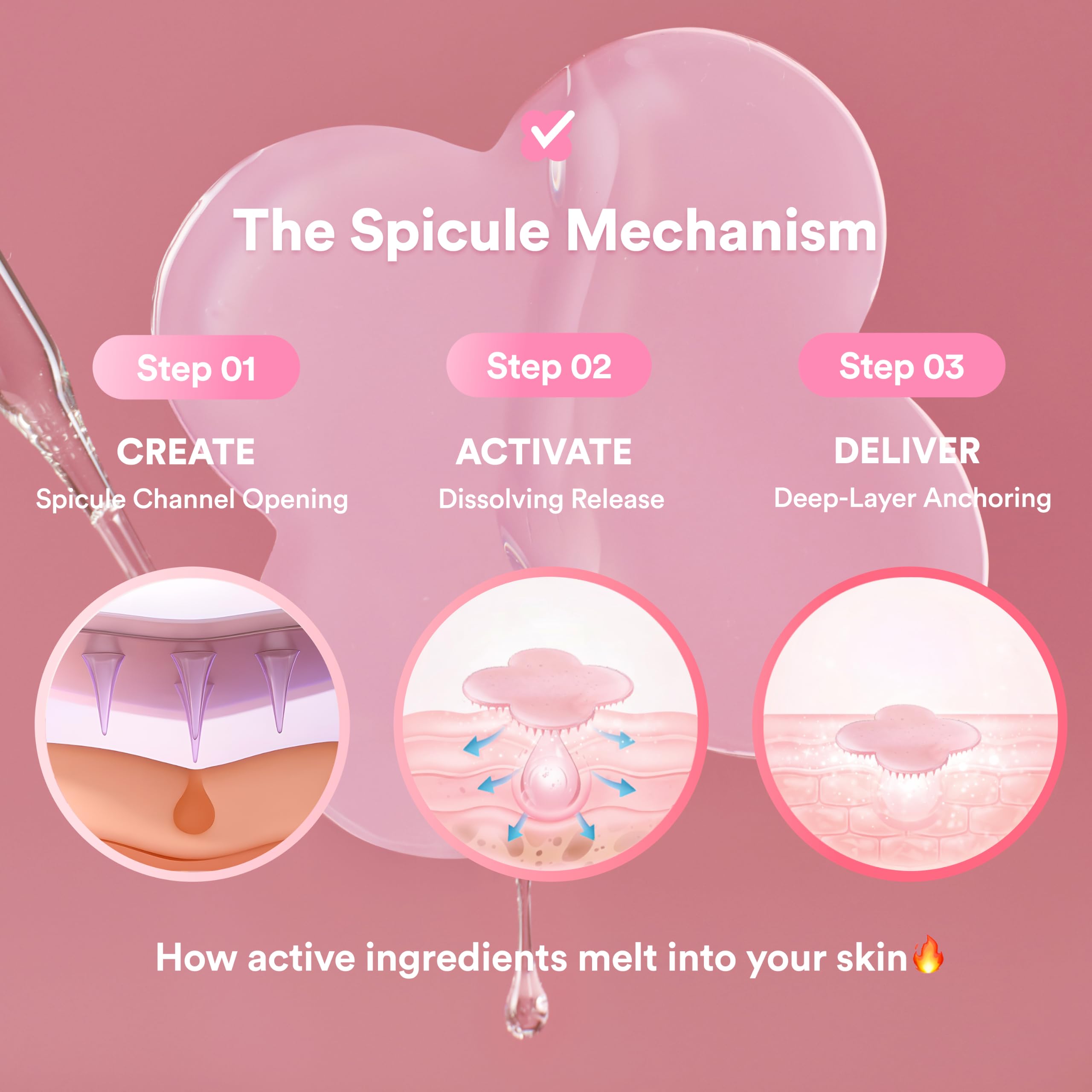 skit patch applied on cheek demonstrating immediate plumping