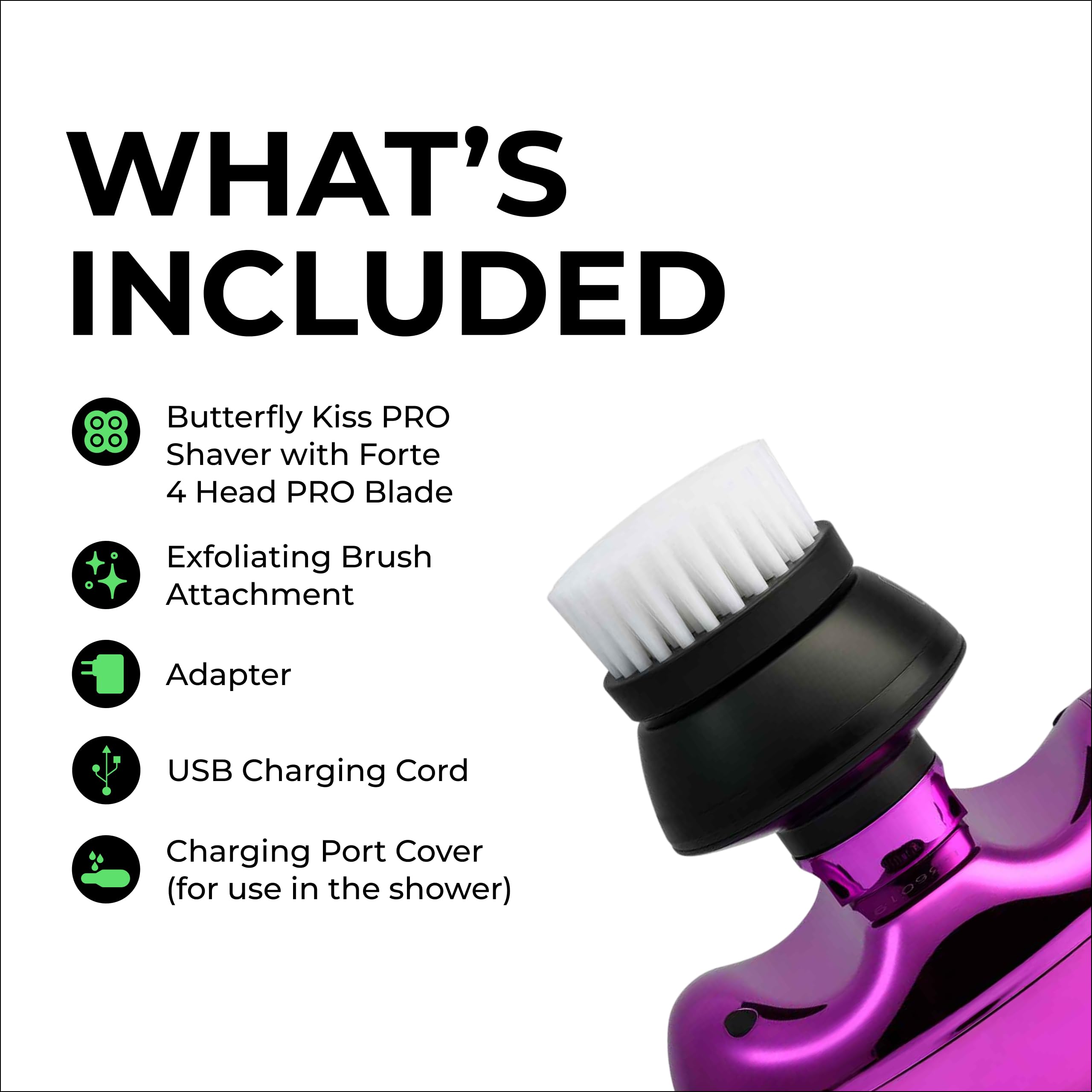 Skull Shaver Butterfly Kiss PRO charging cable and dock showing cordless readiness and easy charging