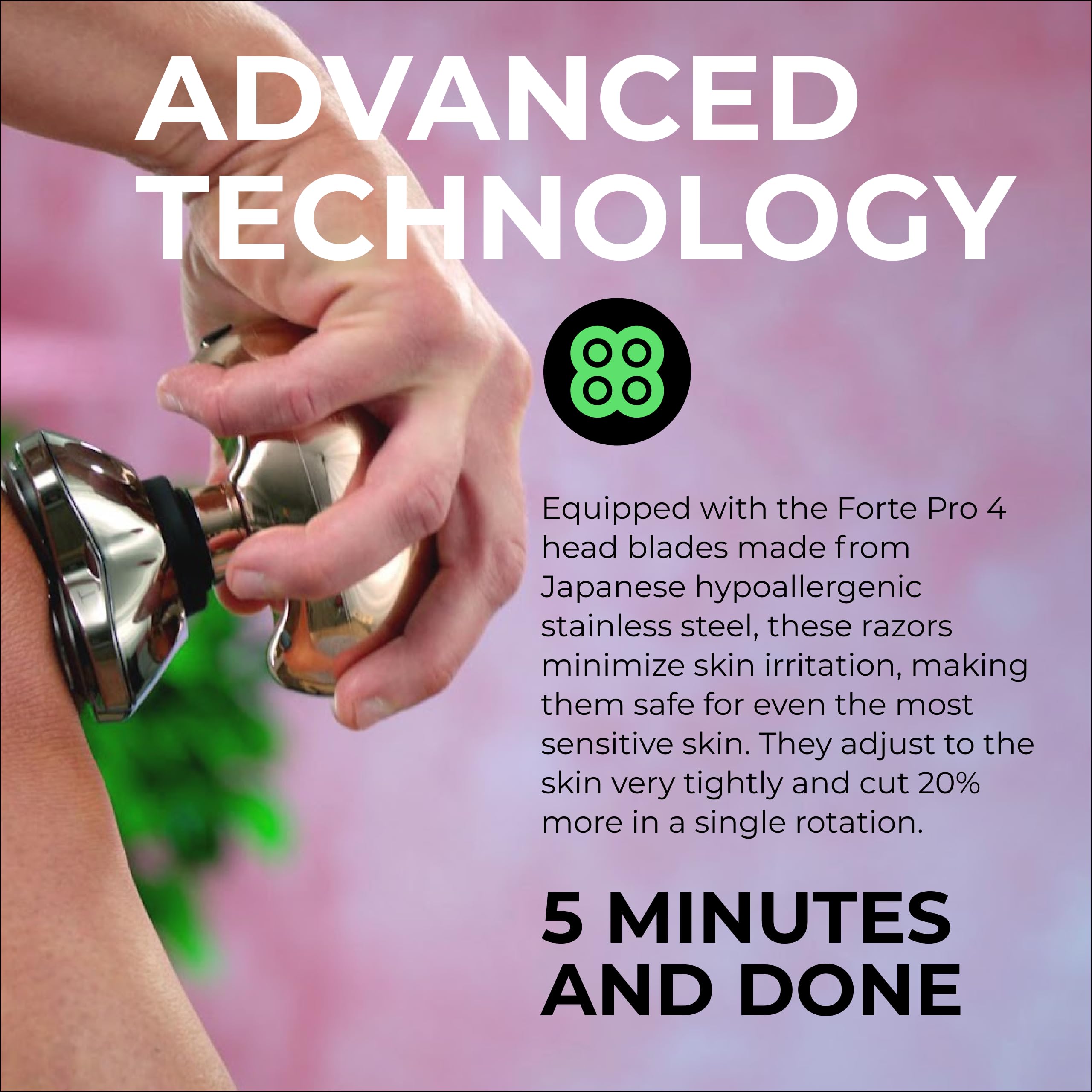Skull Shaver Butterfly Kiss PRO being used in a shower illustrating water-resistant wet use