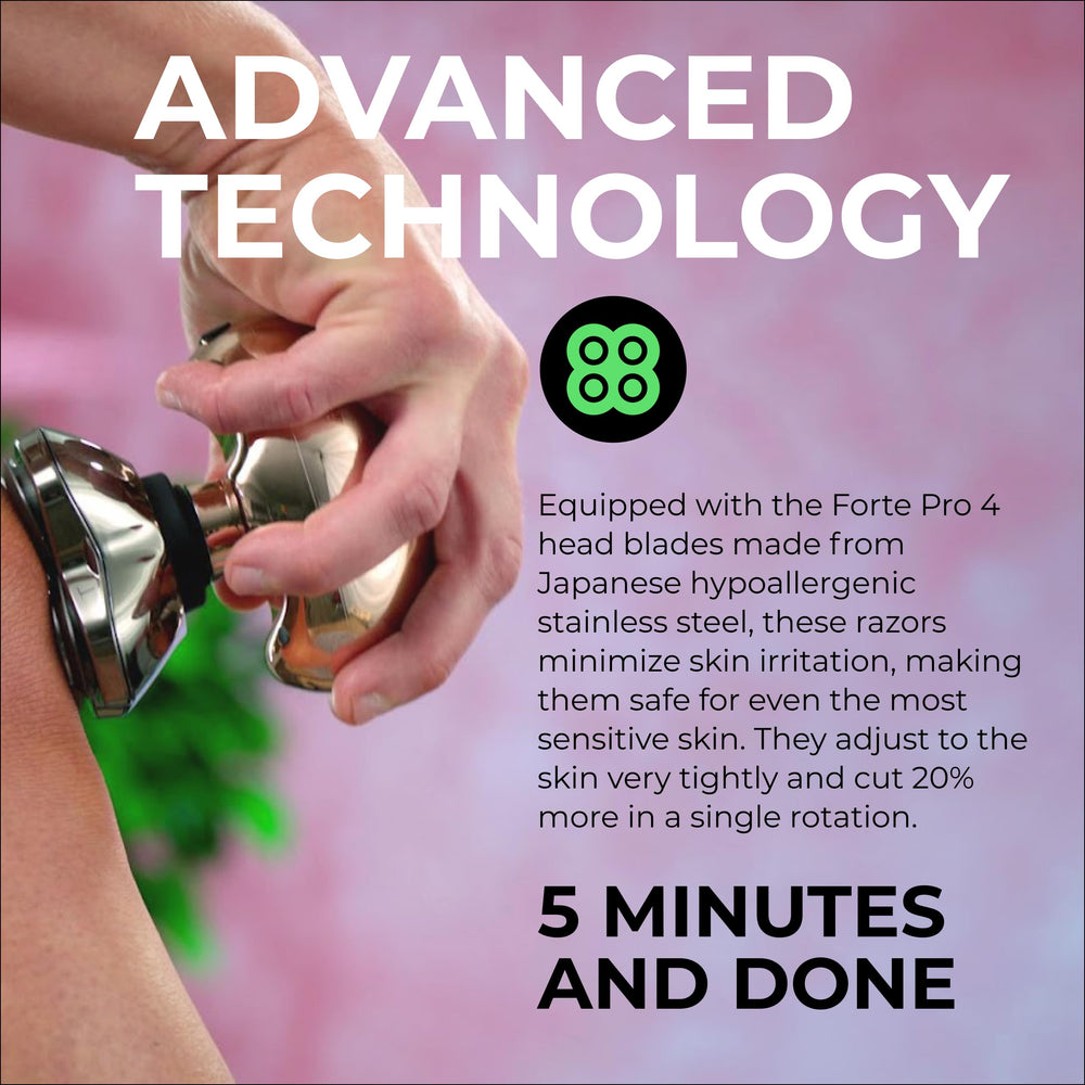 Skull Shaver Butterfly Kiss PRO being used in a shower illustrating water-resistant wet use