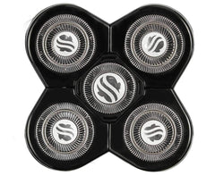 Skull Shaver Forte front packaging showing replacement head and features