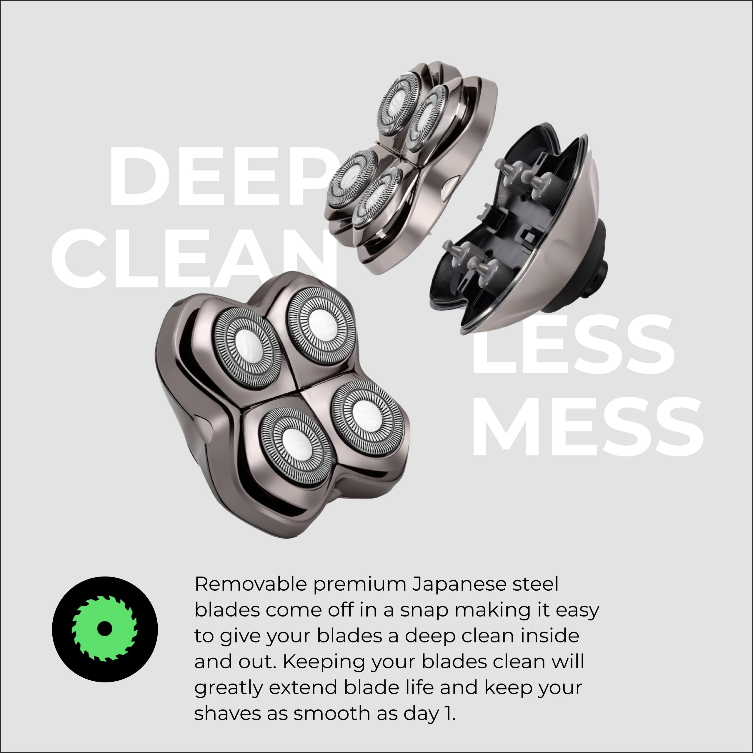 Skull Shaver being rinsed under tap to show simple cleaning benefit