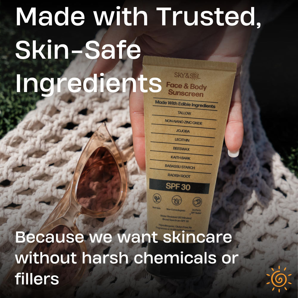 Sky and Sol application on hand illustrating easy absorbency benefit