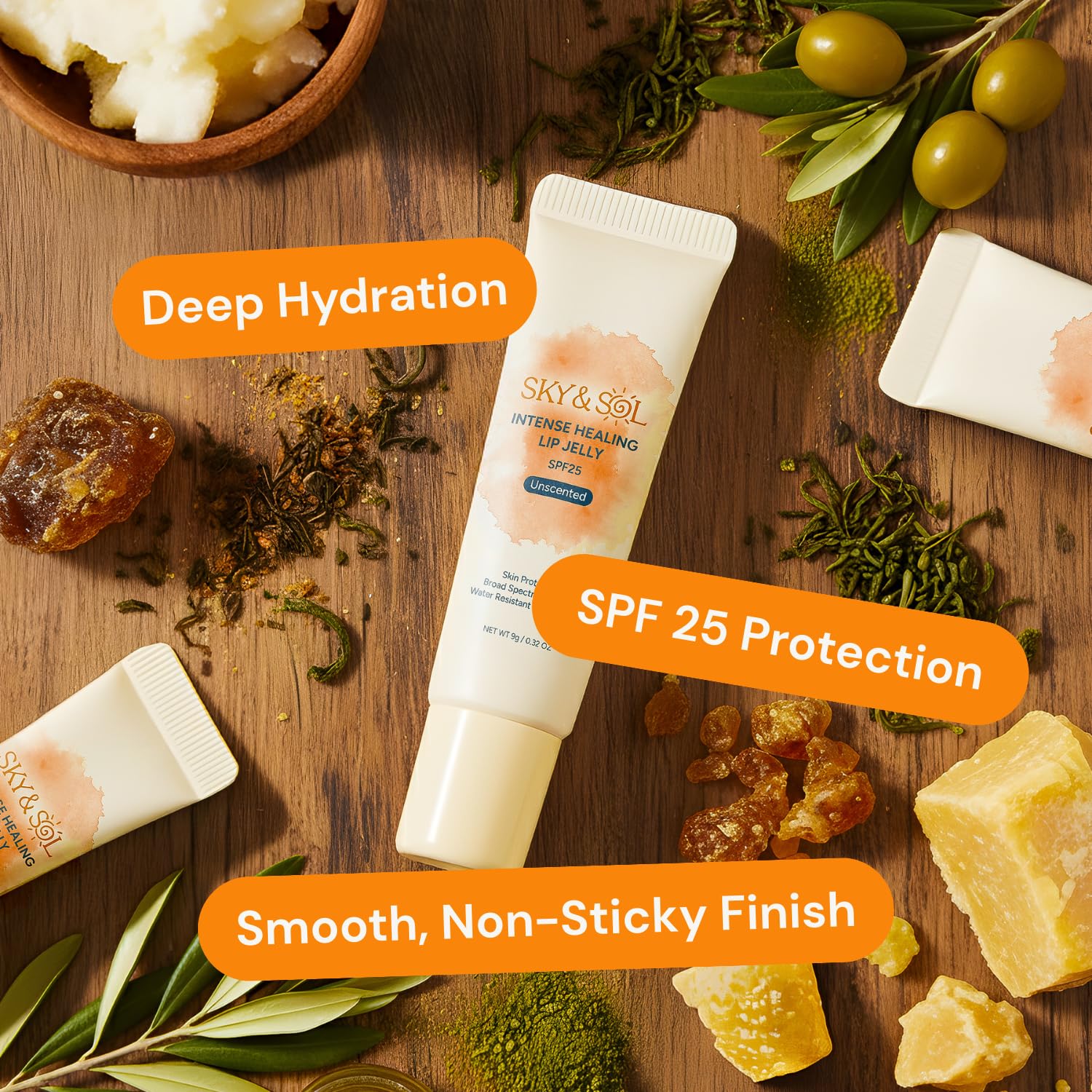 Sky and Sol label detail highlighting SPF 25 and clean-ingredients benefit