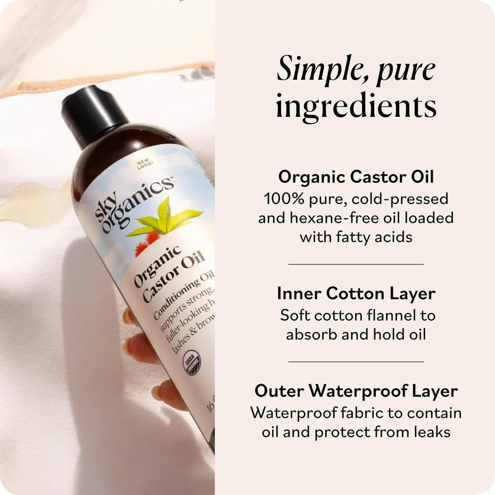 Sky Organics cotton pad soaked with oil illustrating absorbency and even topical coverage