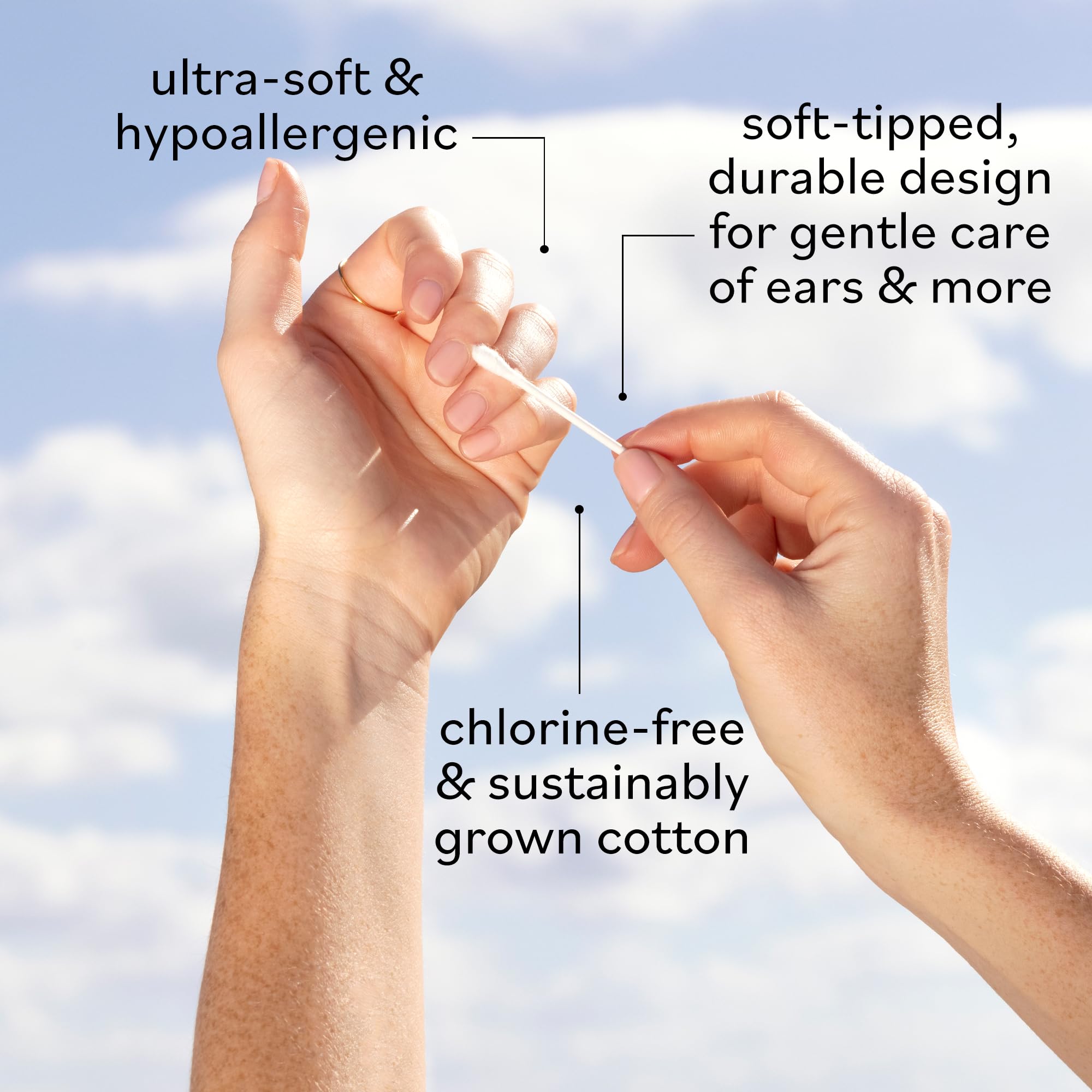 Sky Organics swab in use removing makeup for precise beauty touch-up benefit