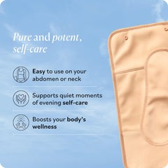 Sky Organics wrap detail showing stitching and fastener for secure, reusable application
