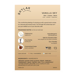 Skylar packaging and label close-up highlighting clean, vegan formulation