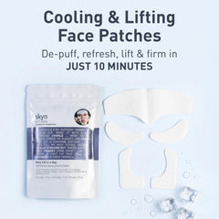skyn ICELAND hydrogel patch texture close-up highlighting cooling, de-puffing effect