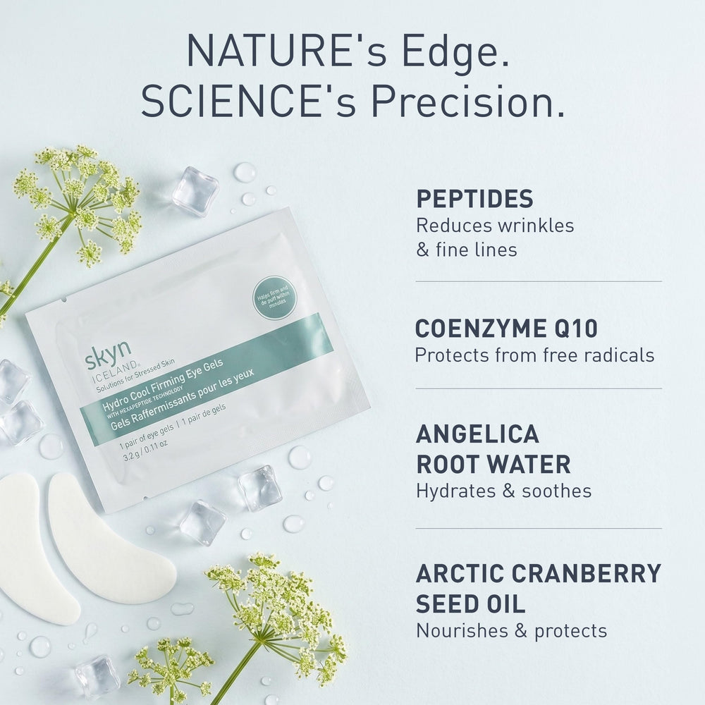 skyn ICELAND patches in use on model under eyes for instant refresh