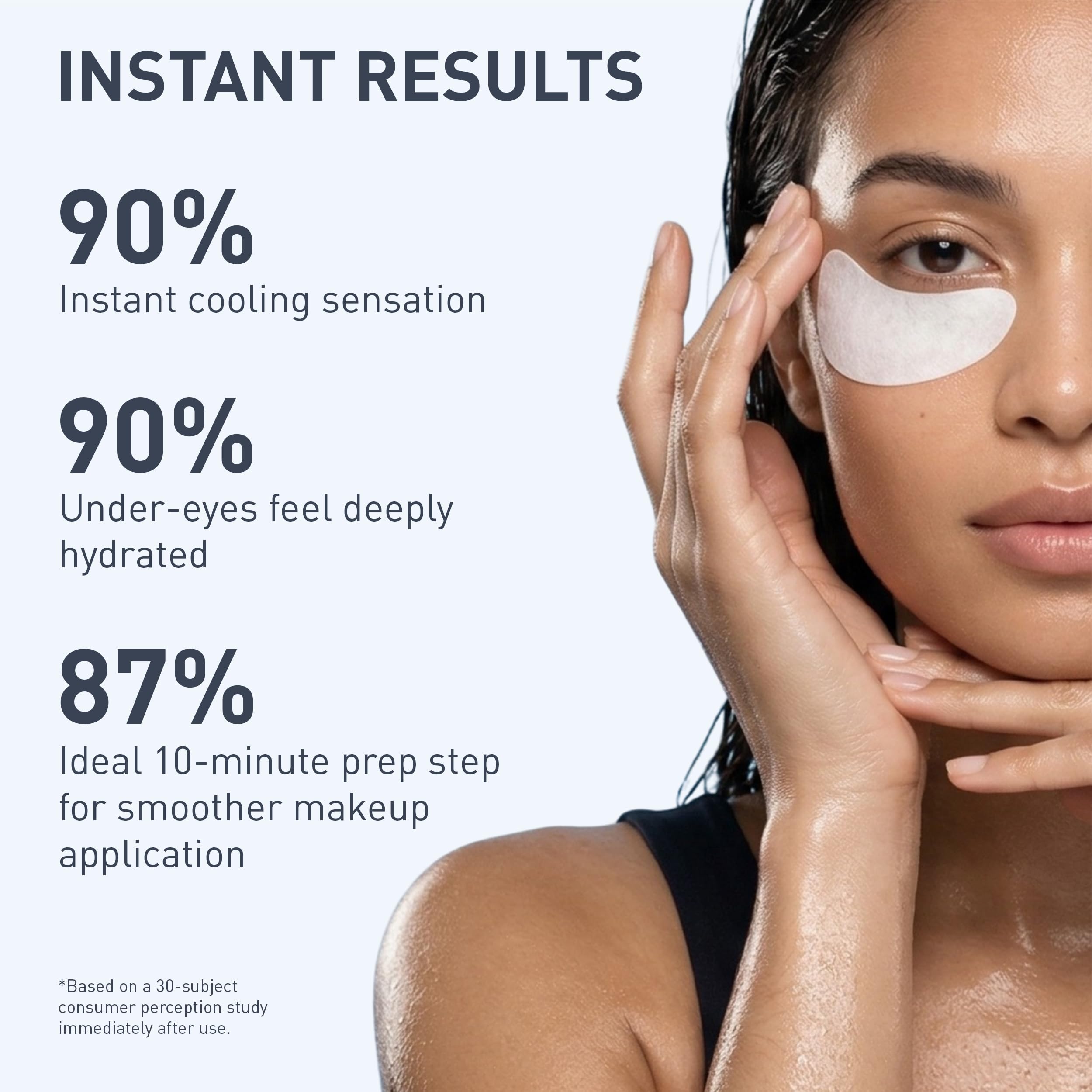skyn ICELAND patting leftover serum into skin to show non-greasy lightweight finish