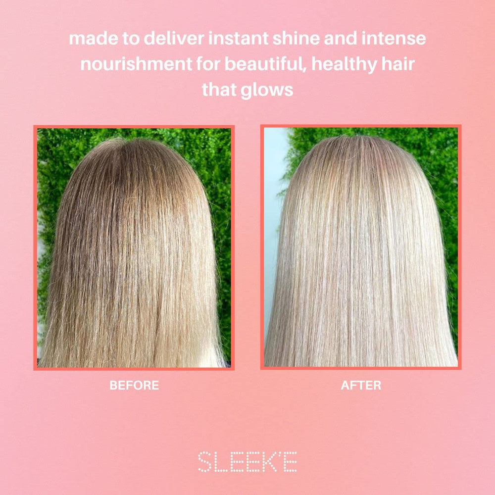Sleek'e label close-up showing key features like paraben- and sulfate-free
