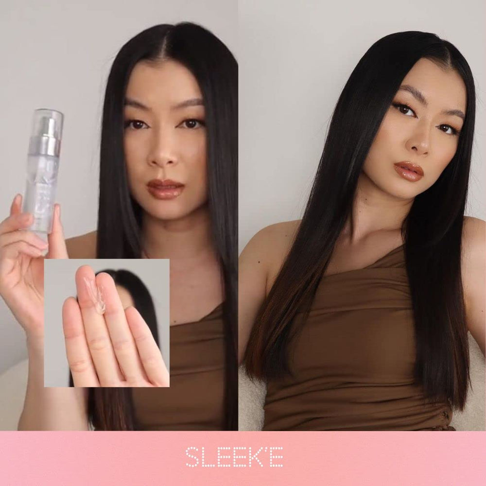 Sleek'e bottle in hand for scale and travel-friendly 50ml convenience