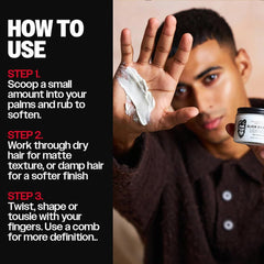 Slick Gorilla hands applying clay demonstrating easy spread and quick styling