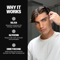 Slick Gorilla applying powder at roots demonstrating lift and oil absorption