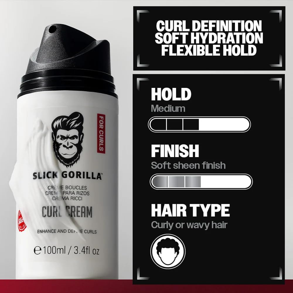 Slick Gorilla next to a hand to show the compact 3.38 fl oz travel-friendly size