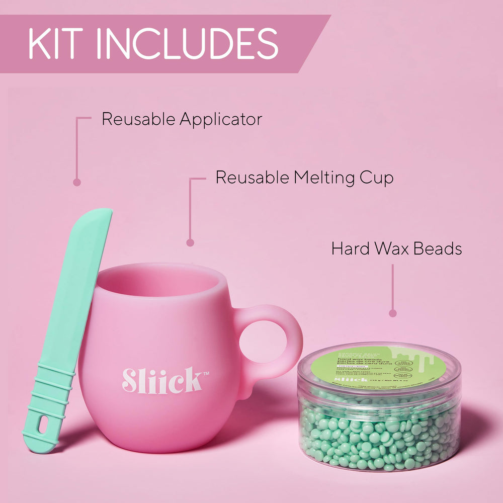 Sliick applicator spreading wax on skin for precise, mess-free coverage