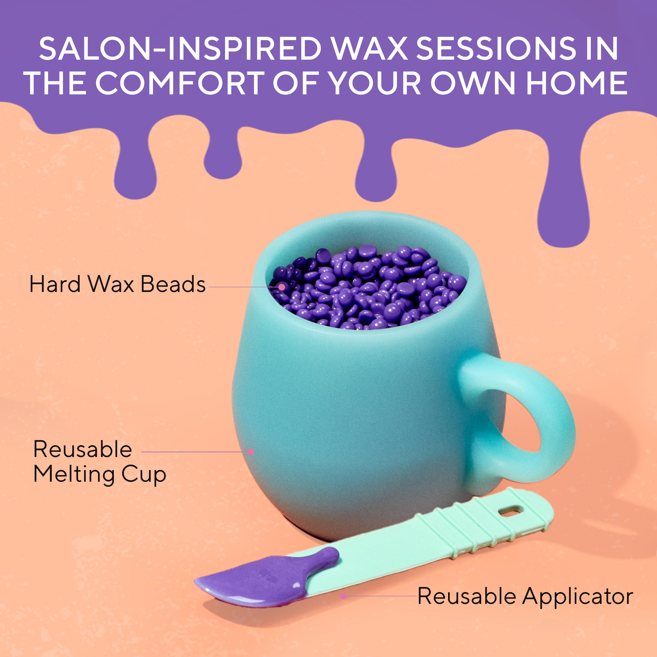 Close-up of Sliick acai wax beads highlighting smooth melting texture