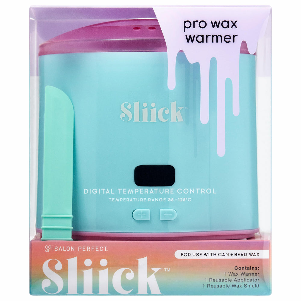 Sliick wax warmer front view showing sleek design and compact size for easy storage
