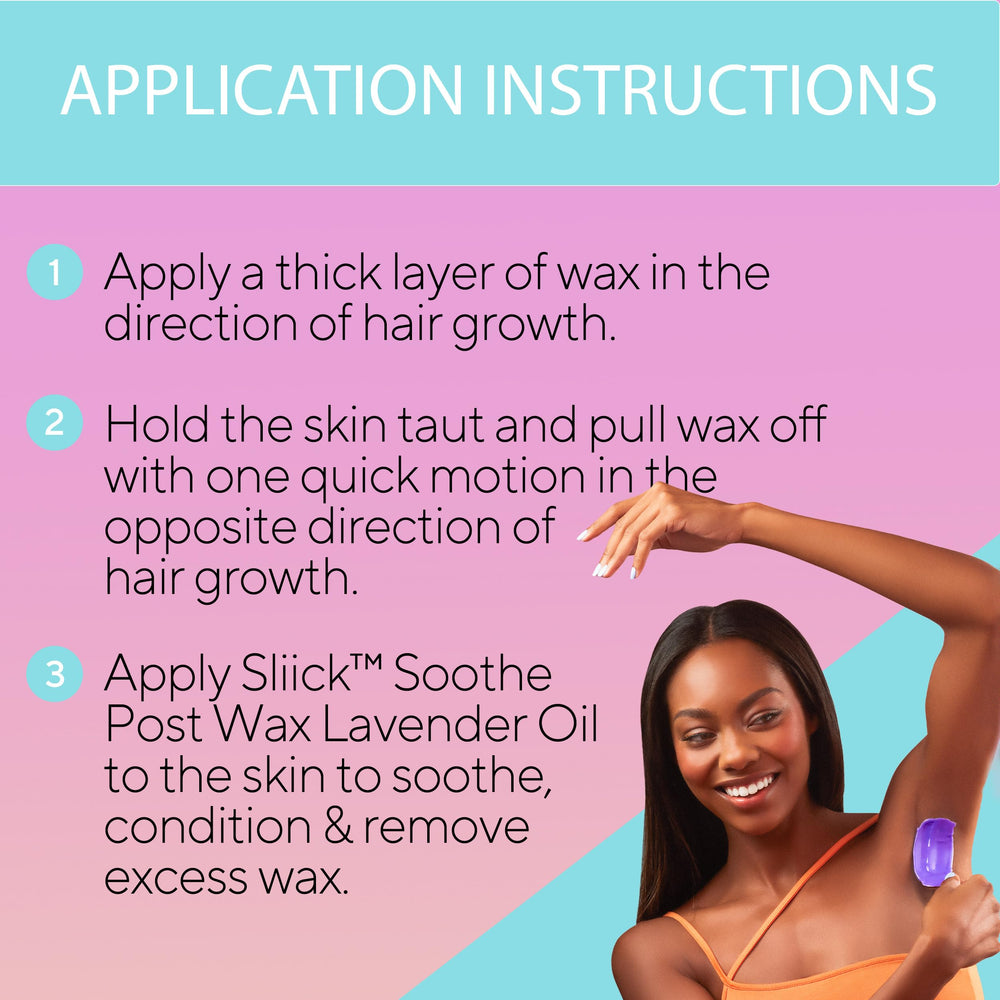 Sliick reusable silicone shield and applicator displayed for cleaner, precise waxing