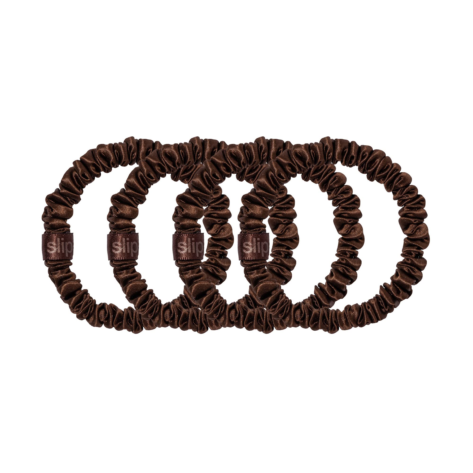 SLIP dark brown silk catching light to show subtle shimmer and luxurious appearance