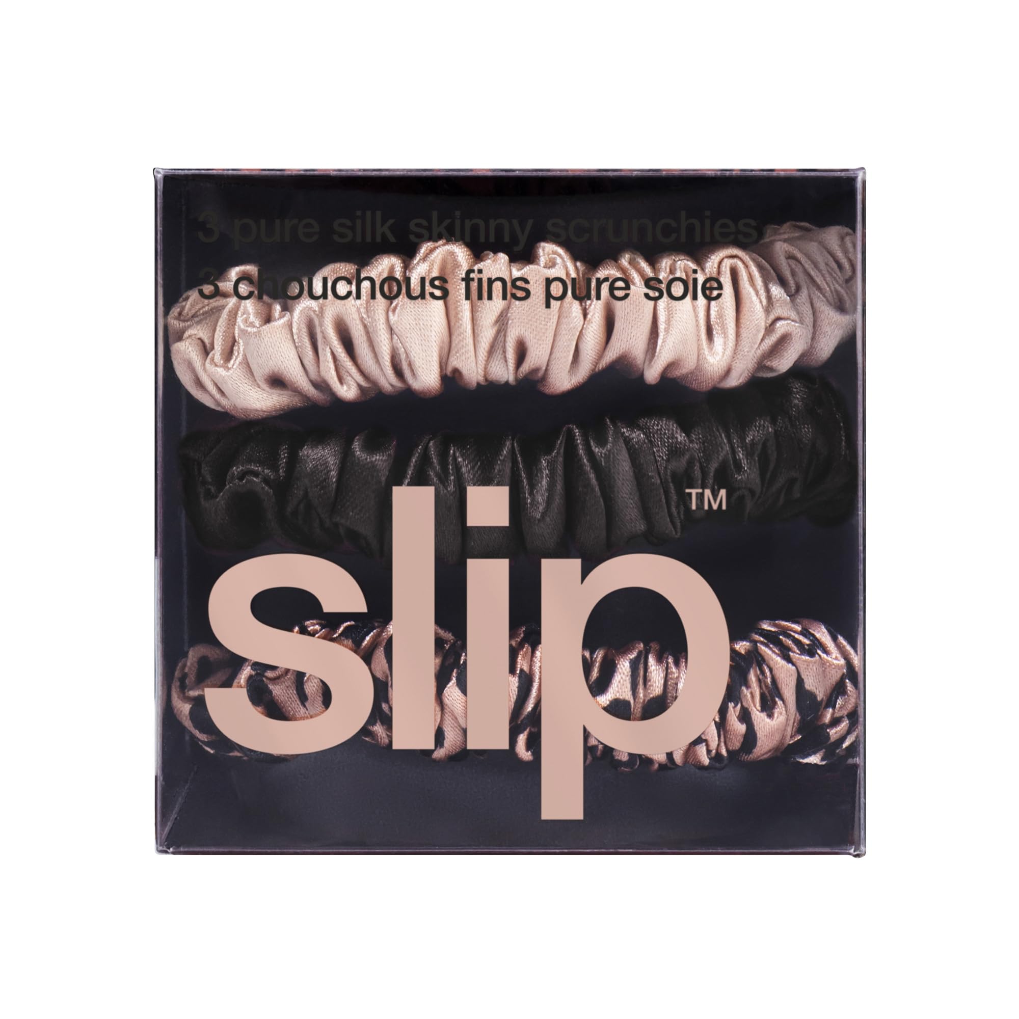 SLIP rose gold pure silk detail, emphasizes sheen and gentle protection for hair