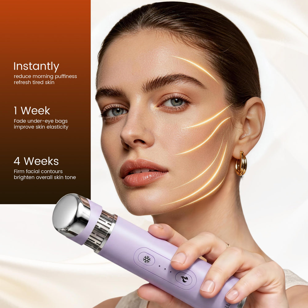 SLLIOS wand warming across cheek for soothing muscle relaxation and comfort