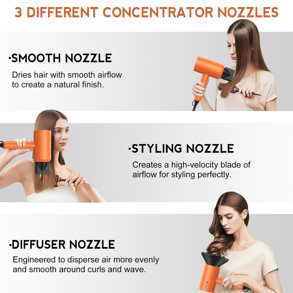 slopehill hair dryer concentrator nozzles attached for precise styling benefit