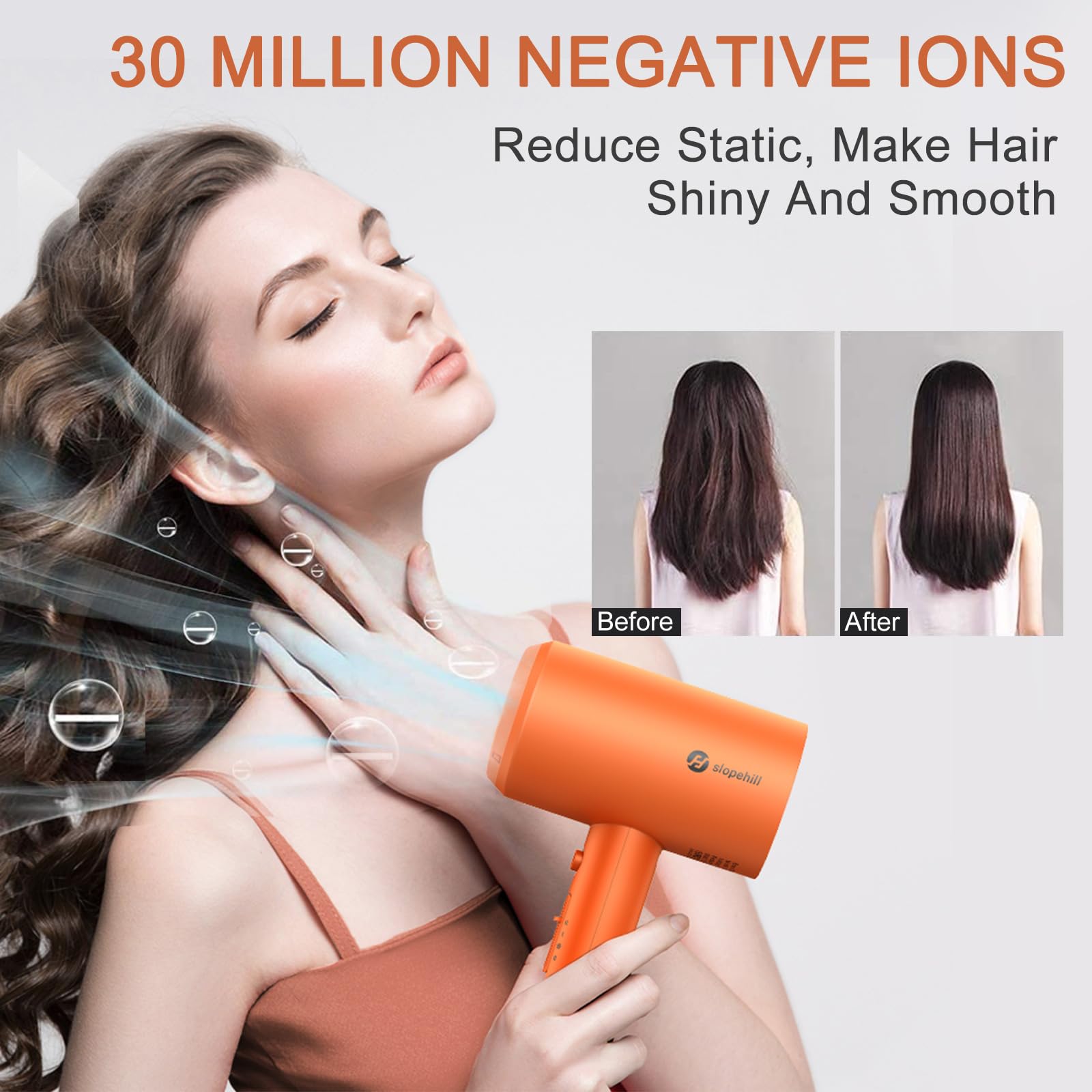slopehill hair dryer in hand showing compact travel-friendly scale benefit