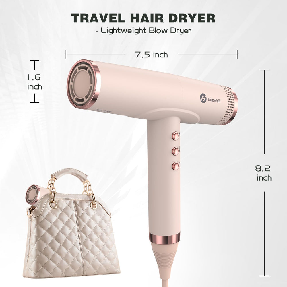 slopehill dryer beside a phone for size comparison showing compact salon power