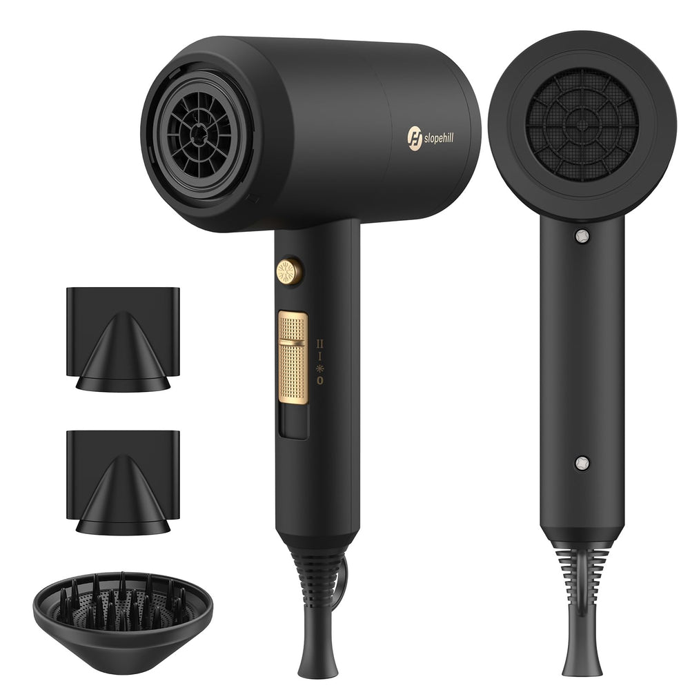 slopehill front view black dryer showing sleek design and fast drying benefit