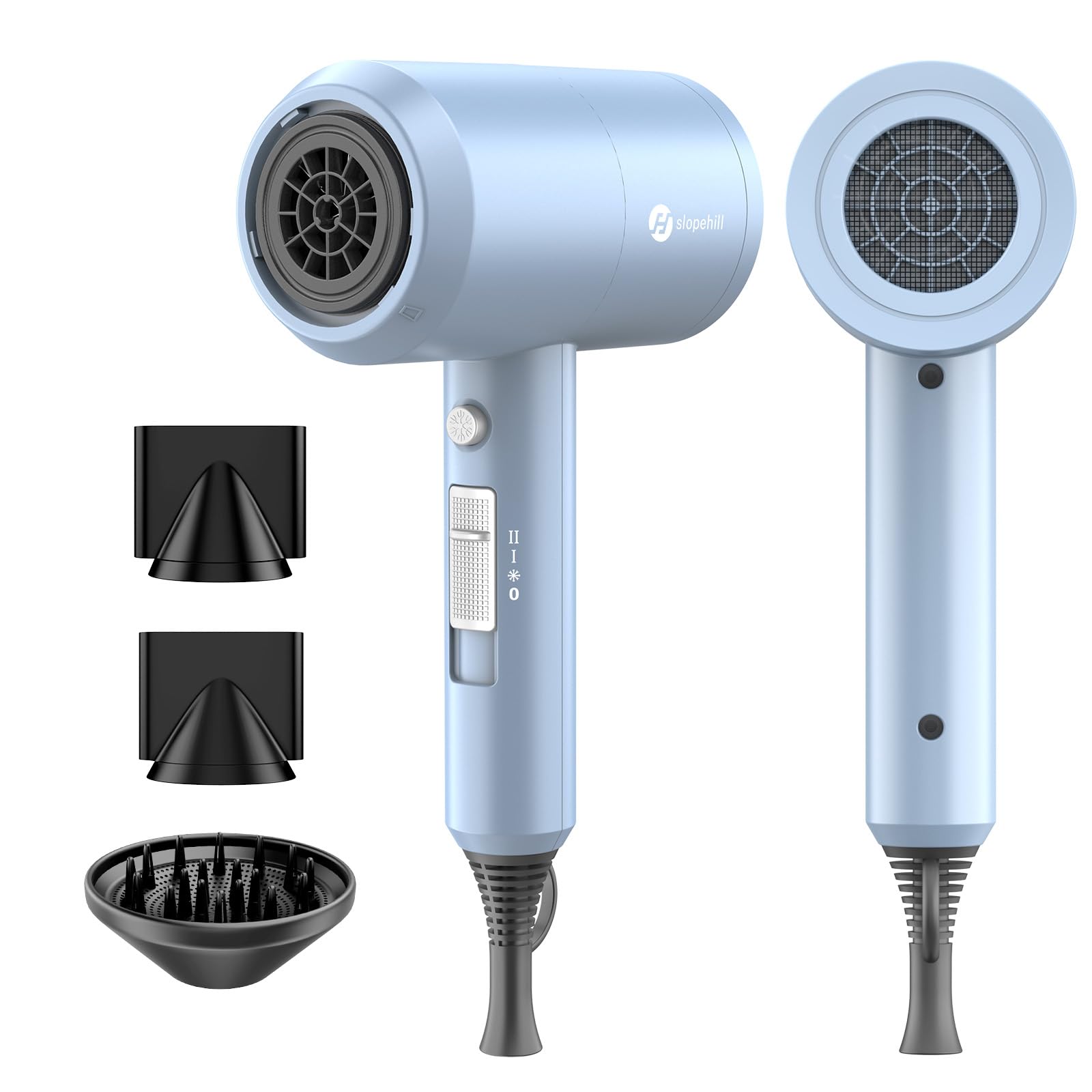 slopehill front view matte blue dryer showcasing sleek design and fast drying