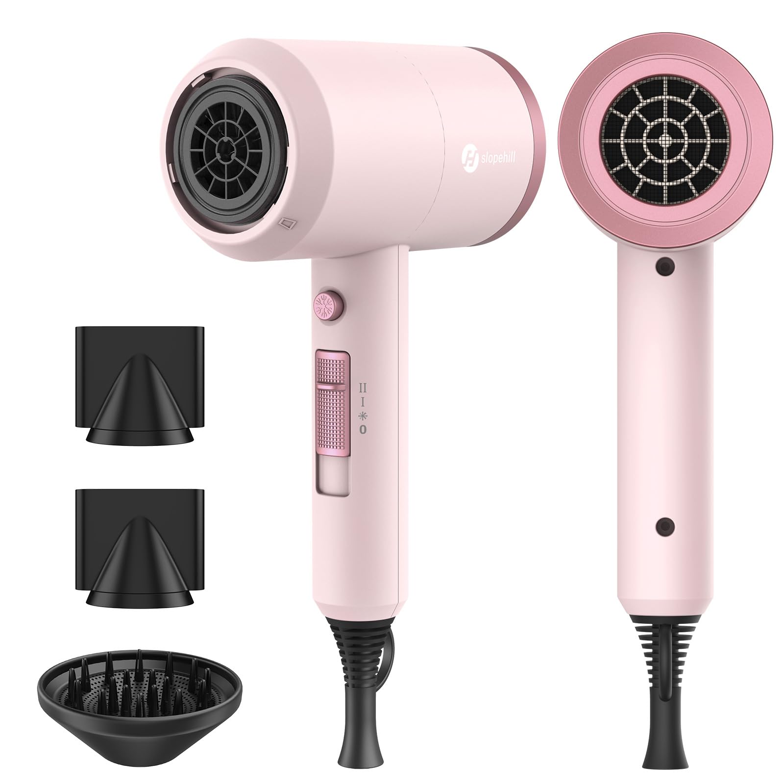 slopehill front view pottery pink dryer showing sleek finish and fast drying benefit