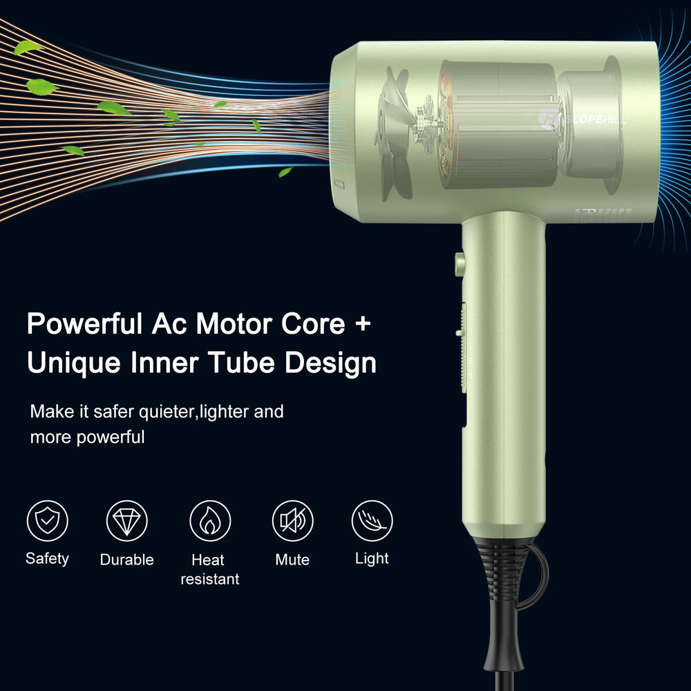 slopehill hair dryer side profile with attached concentrator demonstrating precise styling control