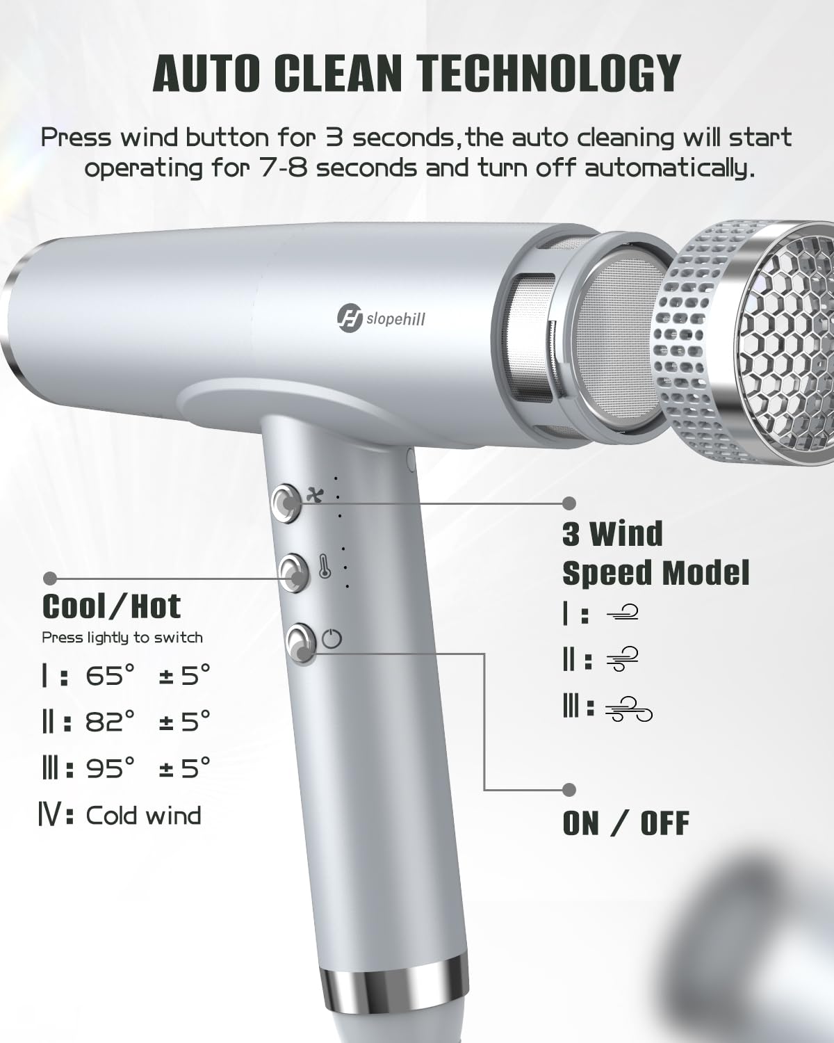 slopehill concentrator nozzle close-up highlighting focused airflow benefit