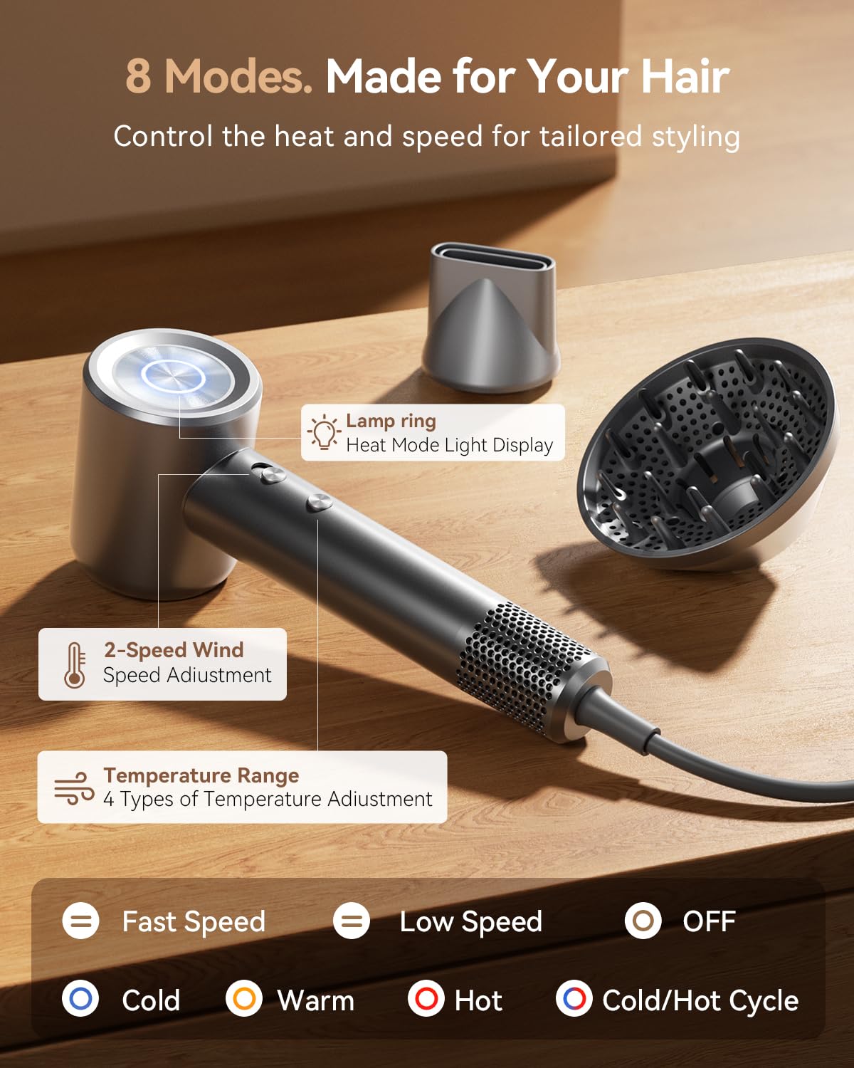 SMADYYY hair dryer packed in travel bag showing portability and travel-ready convenience